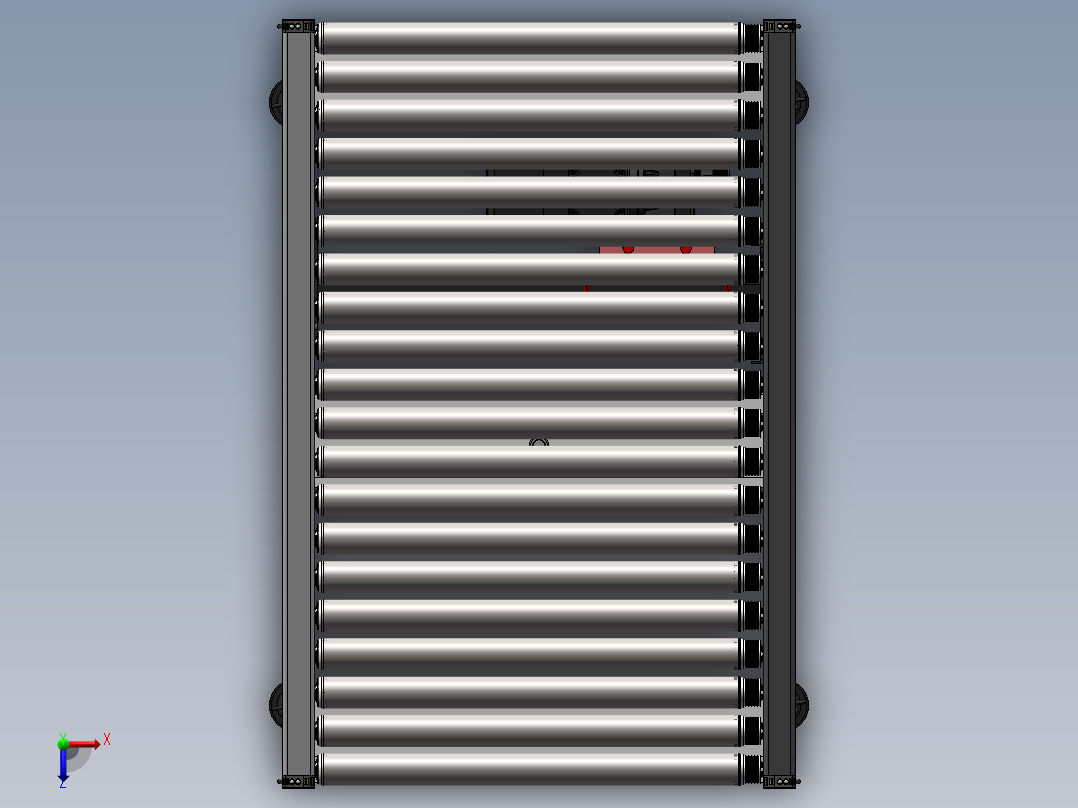 气动滚筒升降机俯视图