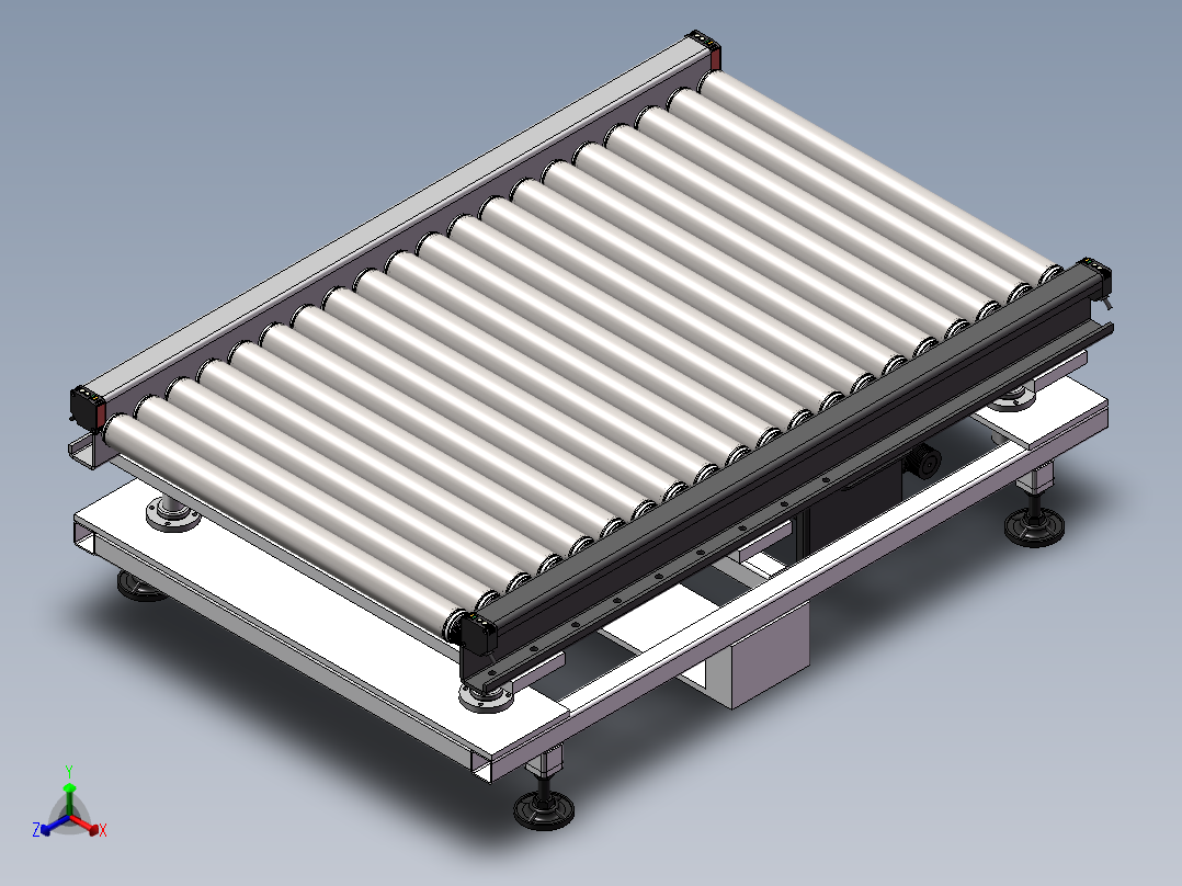 气动滚筒升降机正等轴测图
