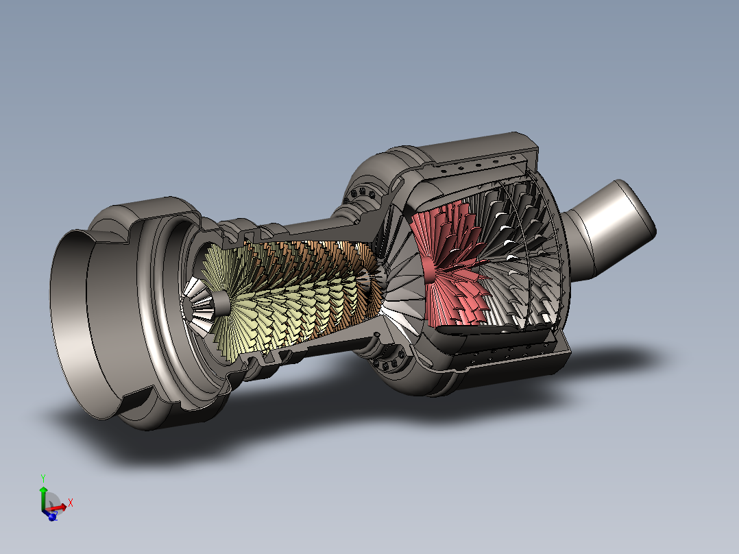 喷气<span style='color: red'>发动机</span>燃气轮机238---模型格式为 sw