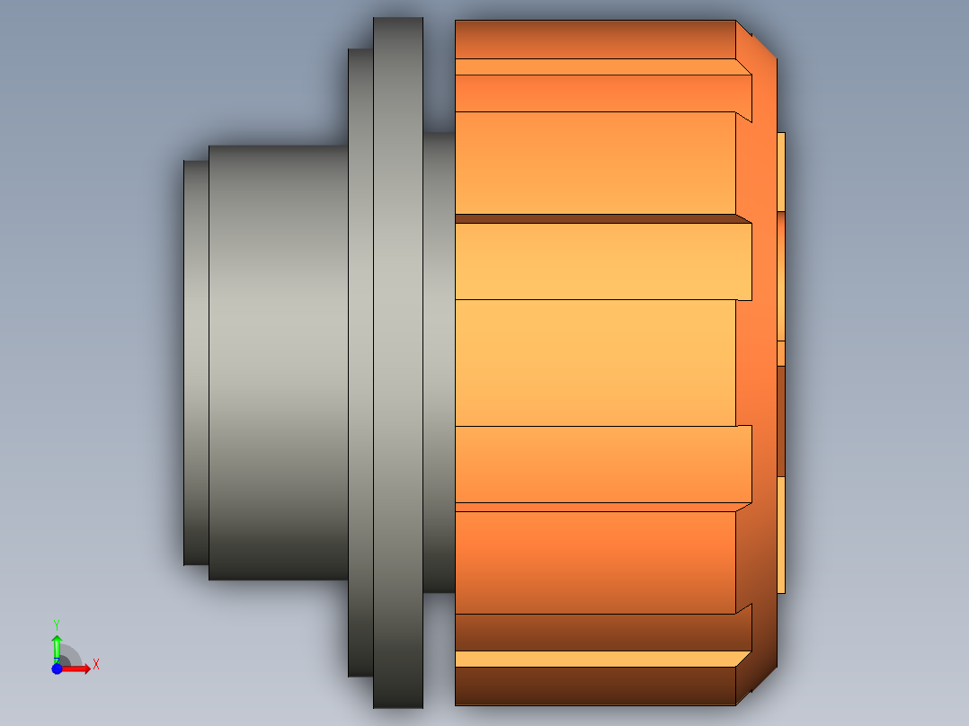 排氣蓋SFV-3D多系列多零件图纸模型前视图