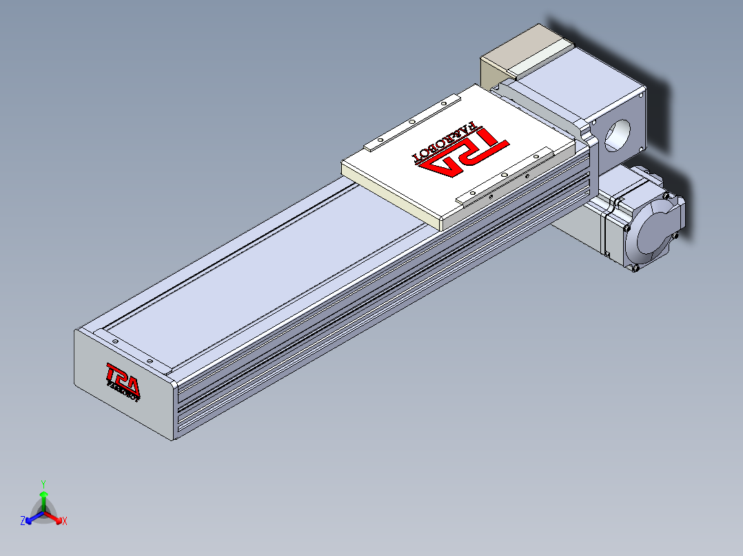 同步带全封闭直线模组TPA-HCB-110D-90-L250-RP-C-P40-N3正等轴测图