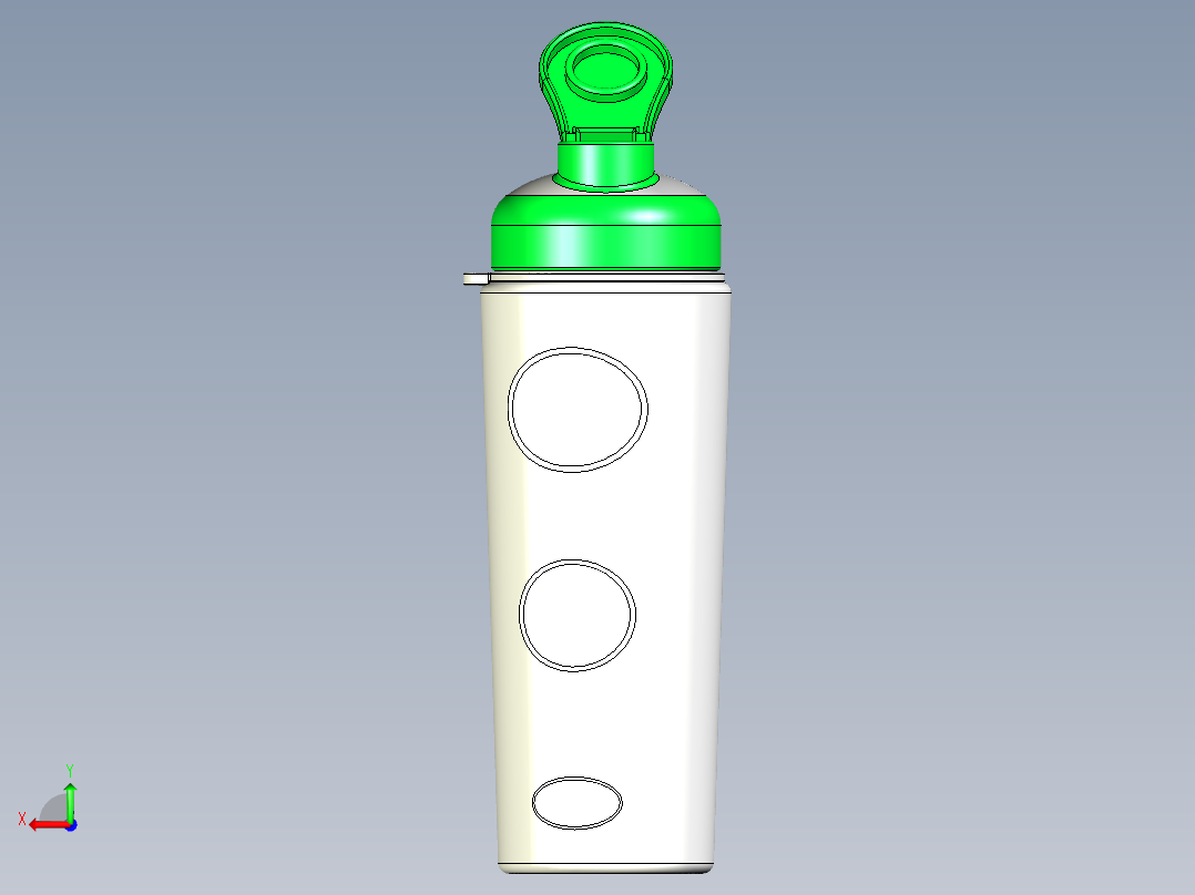 运动水杯三维模型后视图