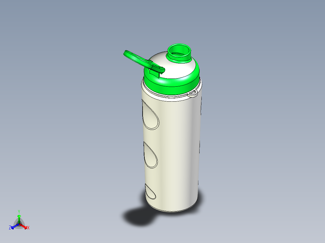 运动水杯三维模型正等轴测图