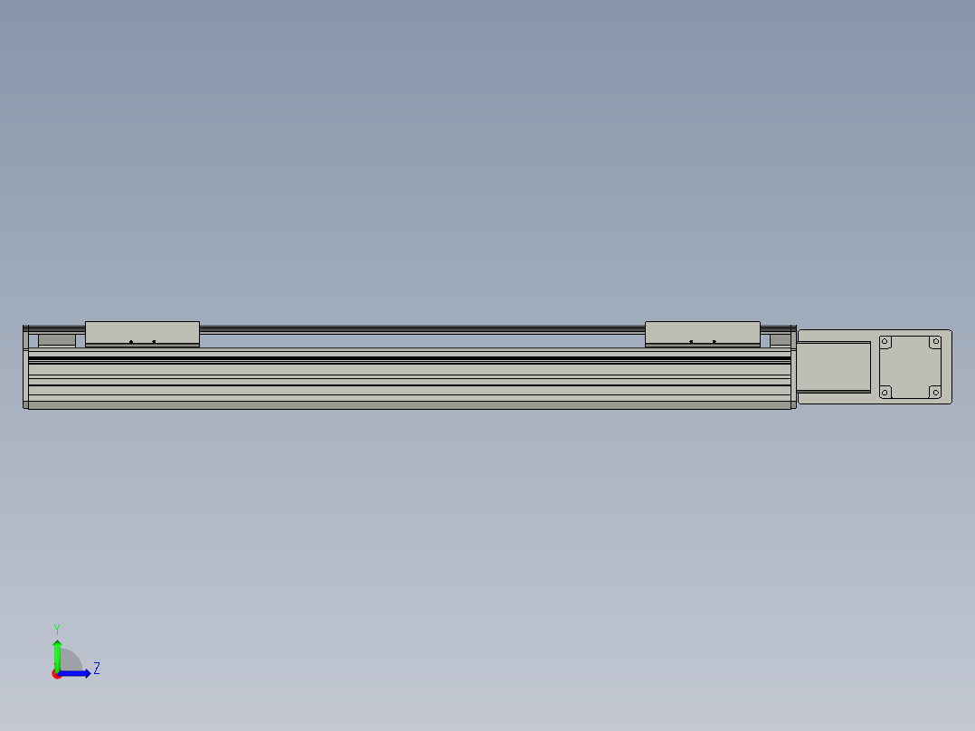 直线模组WG-LHB12-S500-BR设计图纸左视图