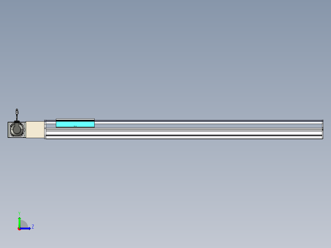 同步带滑台-半封闭B22H-L100-C-S1250-R-P75-D3-N5左视图