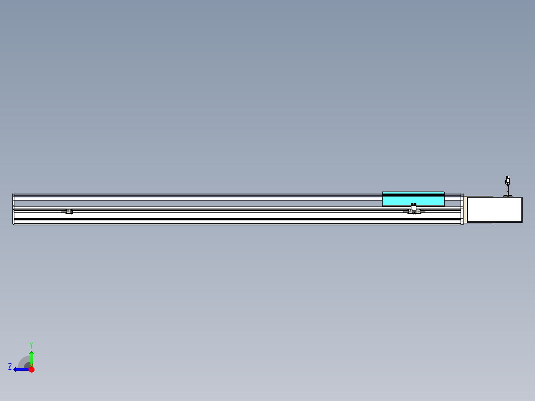 同步带滑台-半封闭B22H-L100-C-S1250-R-P75-D3-N5右视图