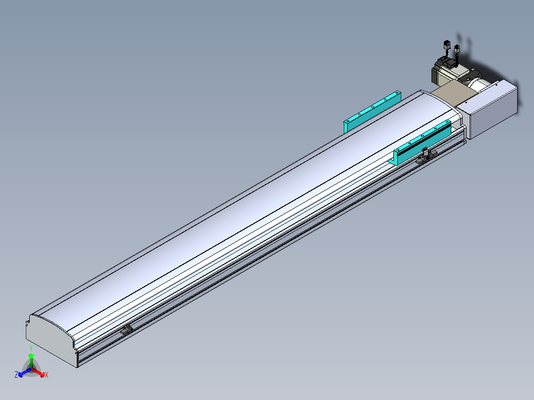 同步带滑台-半封闭B22H-L100-C-S1250-R-P75-D3-N5正等轴测图