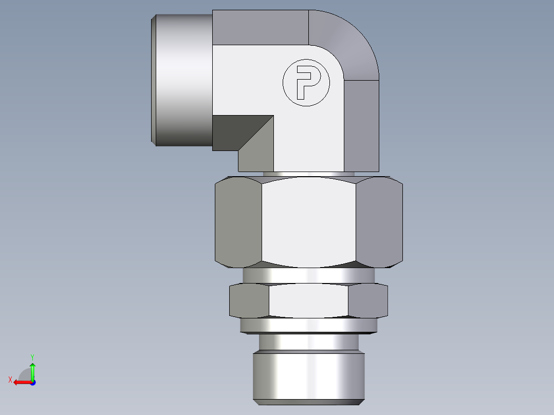 卡套式工业通用硬管接头EO_Assembled_adjustable_standpipe_elbow_EVW18LMOMD71后视图