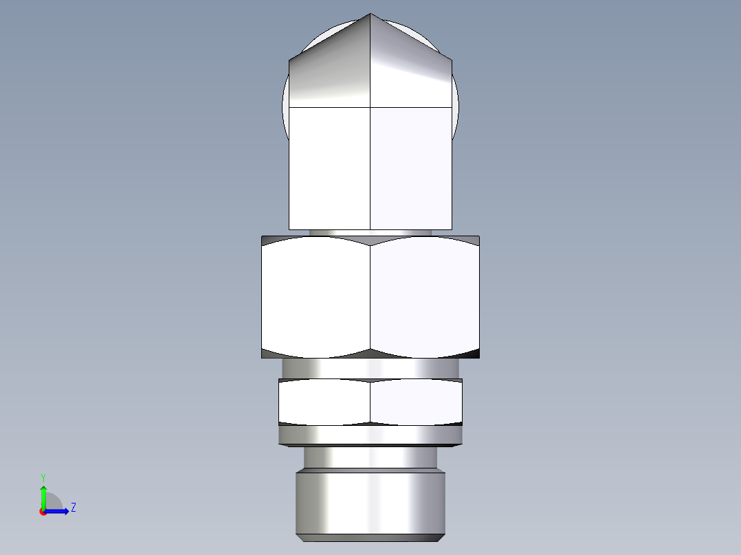 卡套式工业通用硬管接头EO_Assembled_adjustable_standpipe_elbow_EVW18LMOMD71左视图