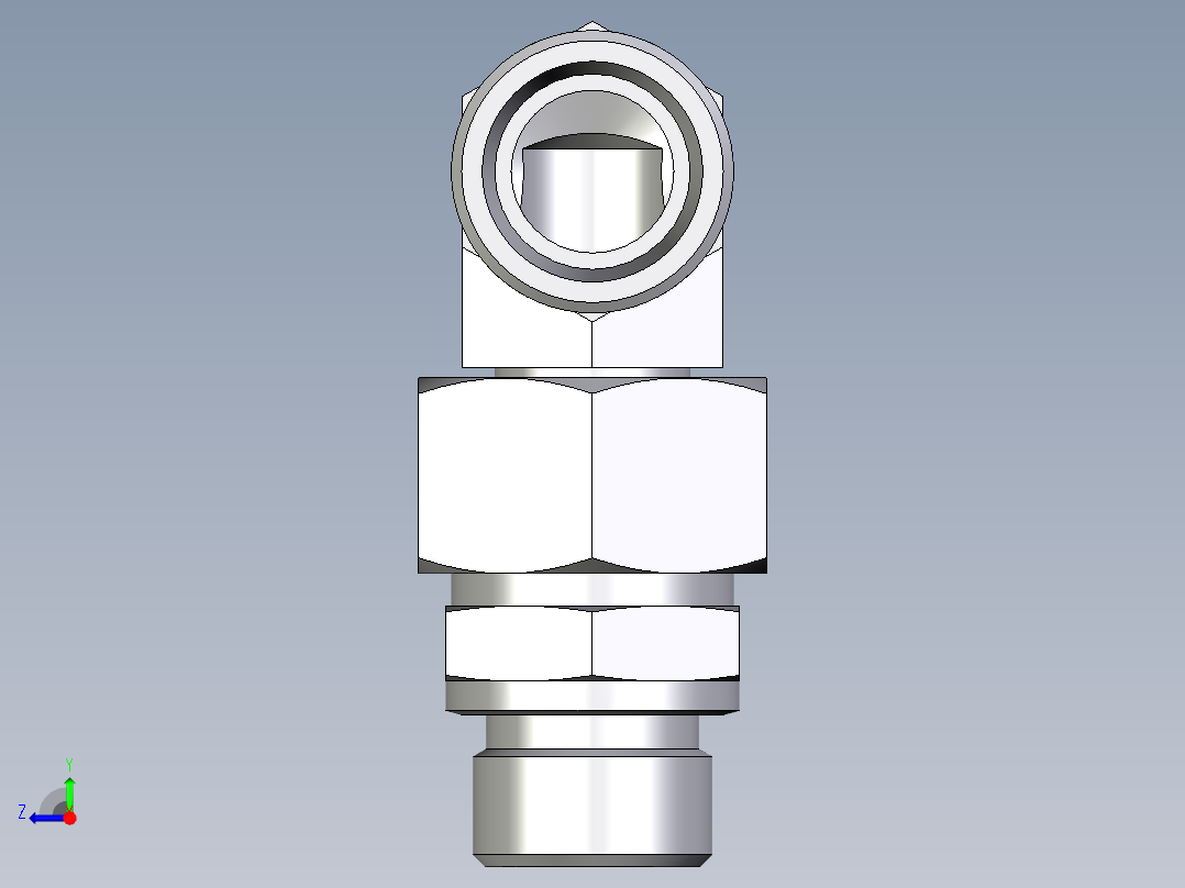 卡套式工业通用硬管接头EO_Assembled_adjustable_standpipe_elbow_EVW18LMOMD71右视图