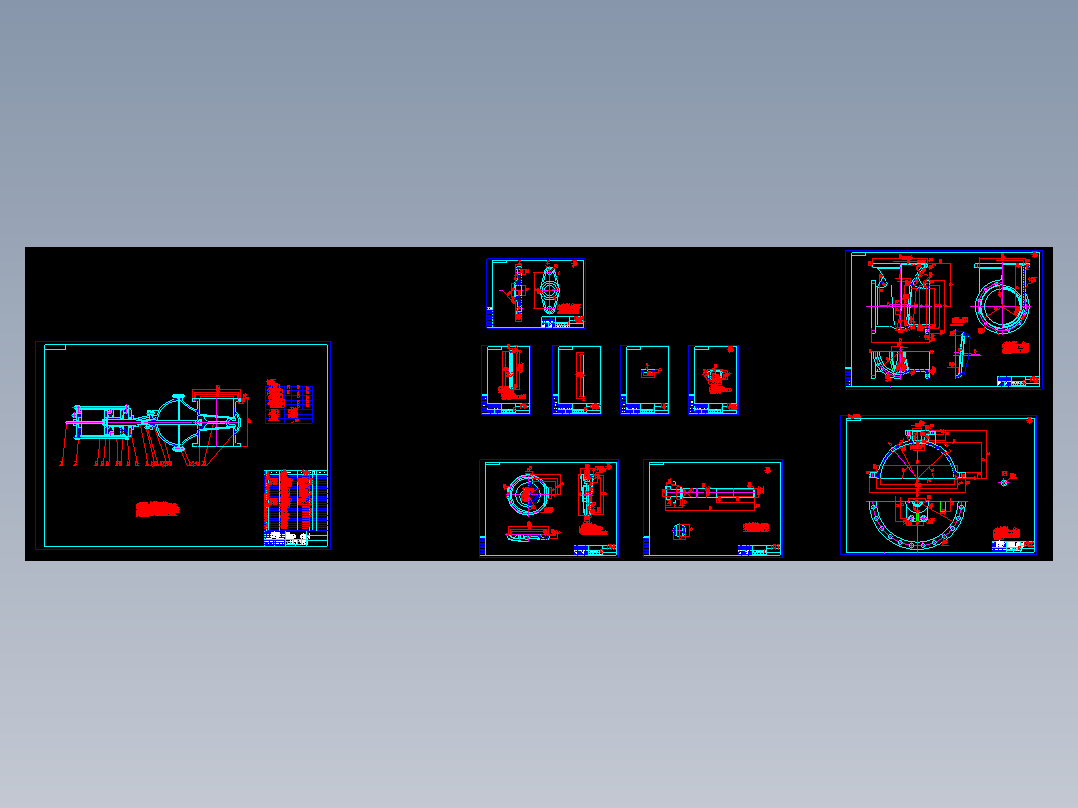 PN40DN300双缸气动弹性单闸板闸阀设计 CAD图纸 说明书