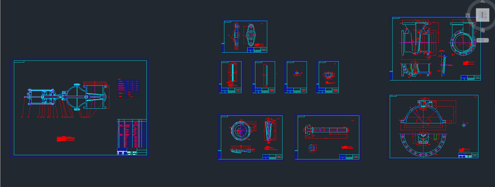 PN40DN300双缸气动弹性单闸板闸阀设计 CAD图纸 说明书