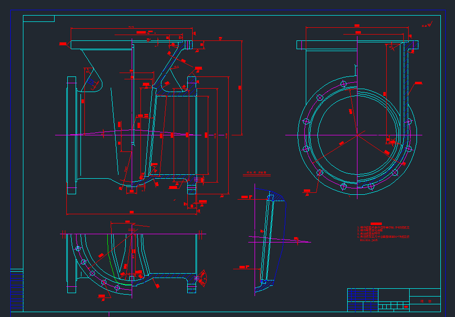 PN40DN300双缸气动弹性单闸板闸阀设计 CAD图纸 说明书