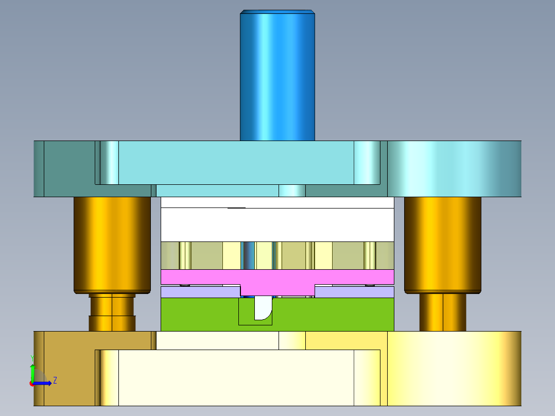 搭扣级进模（CAD图+Proe三维）左视图