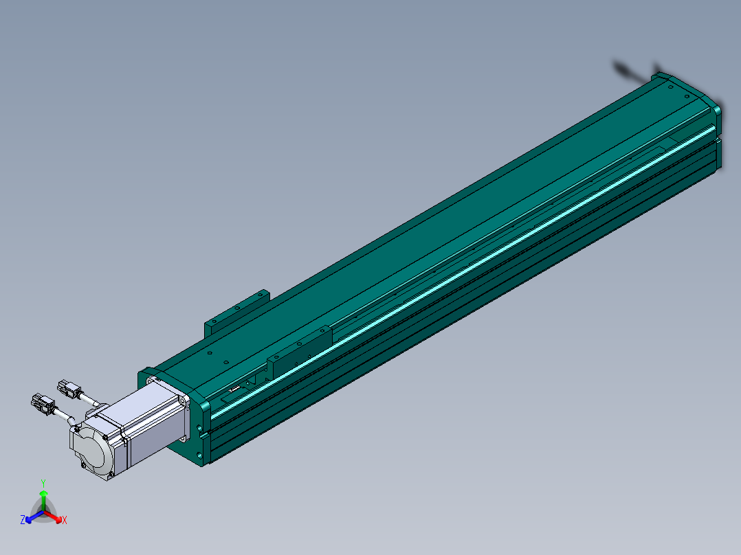 东锦丝杆传动-直线滑台模组DH100-C-L10-S550-BC-O400W-C3正等轴测图