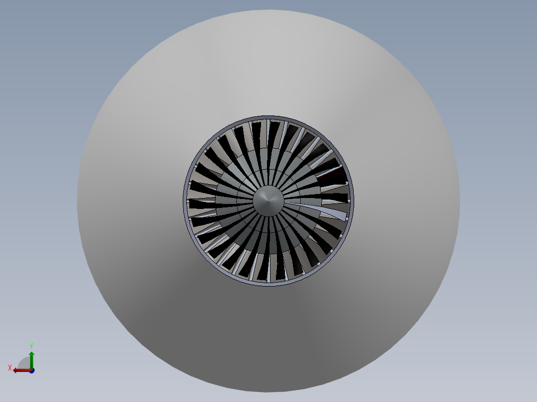 喷气发动机总成253---模型格式为 sw后视图