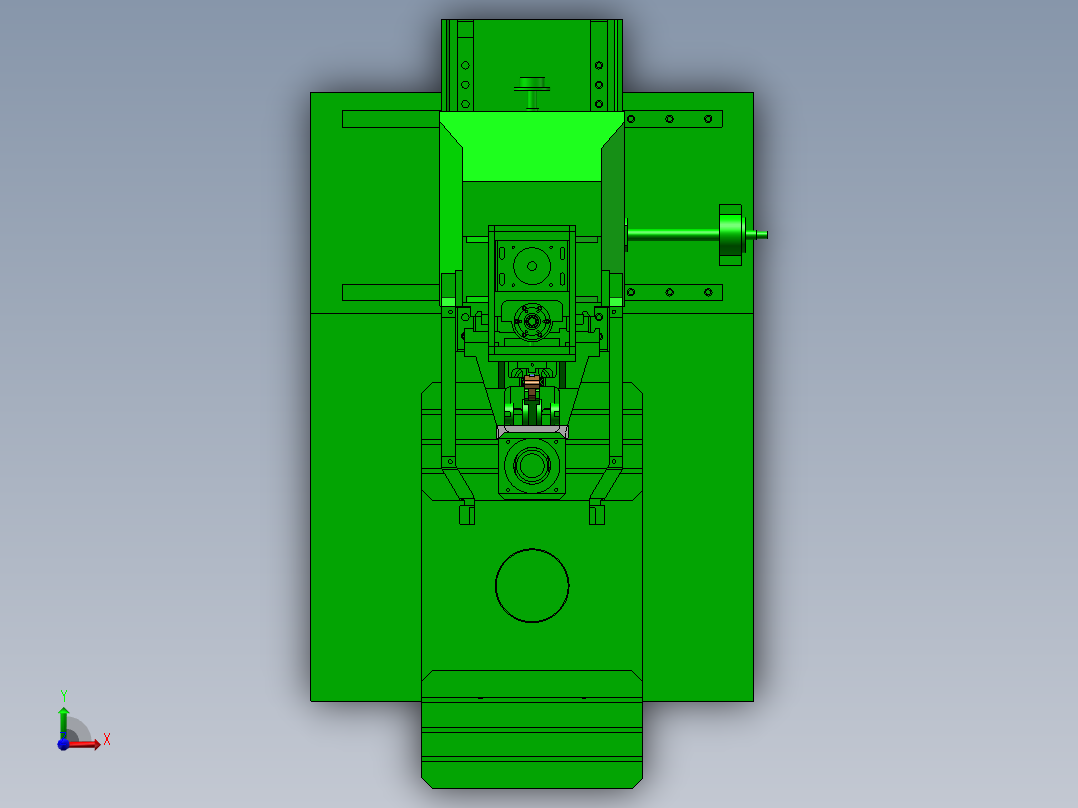 立式双交换台加工中心前视图