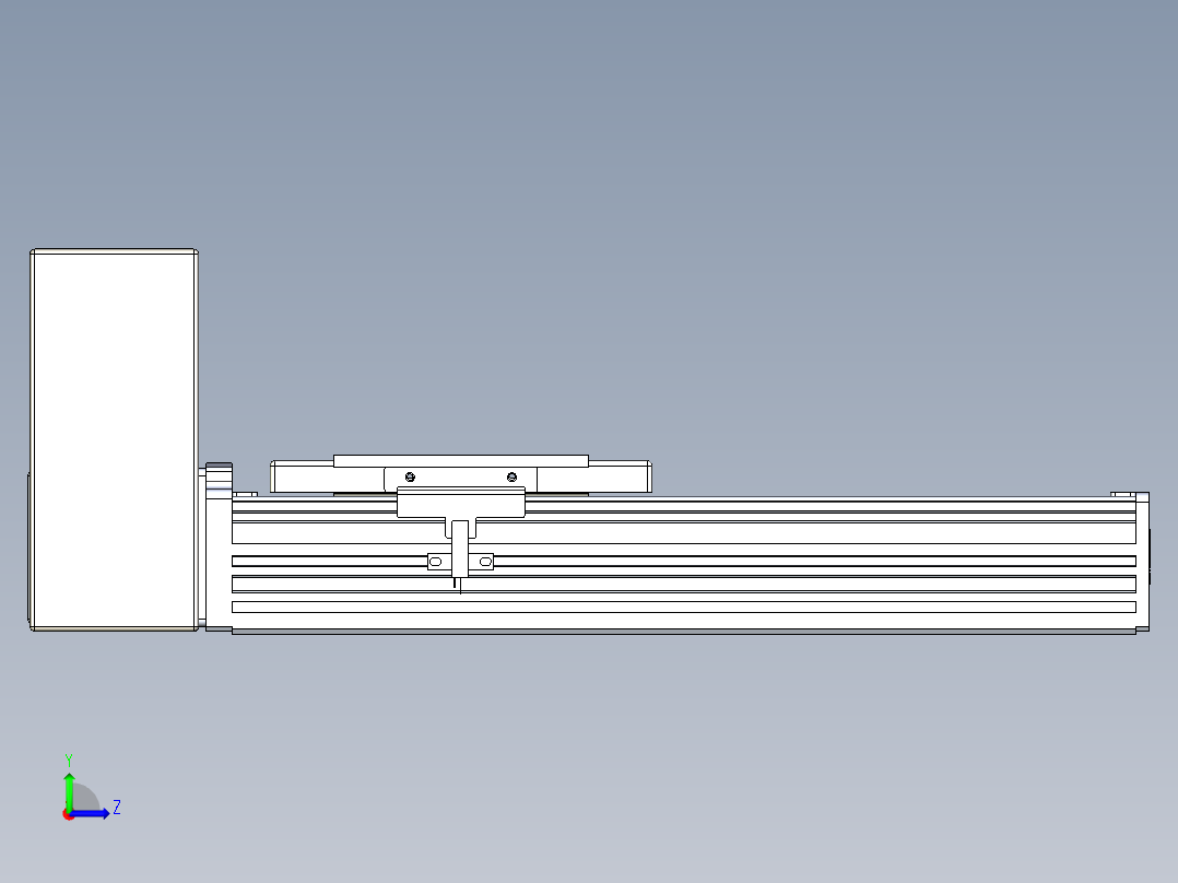 同步带全封闭直线模组TPA-HCB-110D-90-L150-RU-C-P40-N3左视图