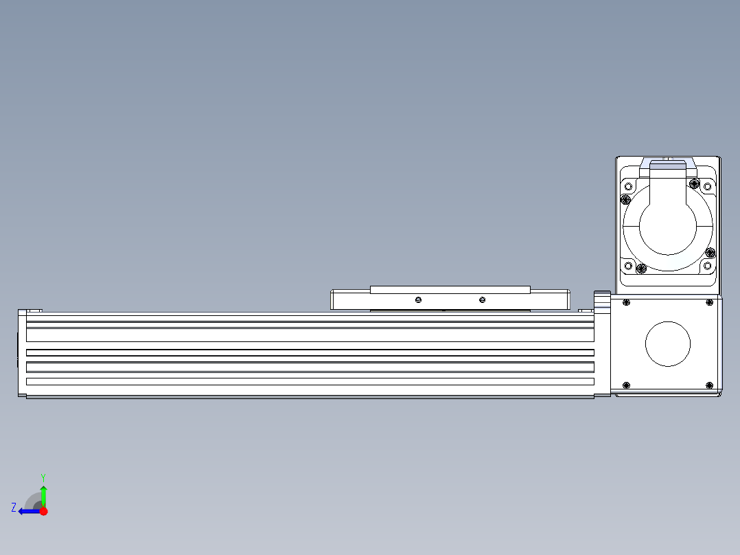 同步带全封闭直线模组TPA-HCB-110D-90-L150-RU-C-P40-N3右视图