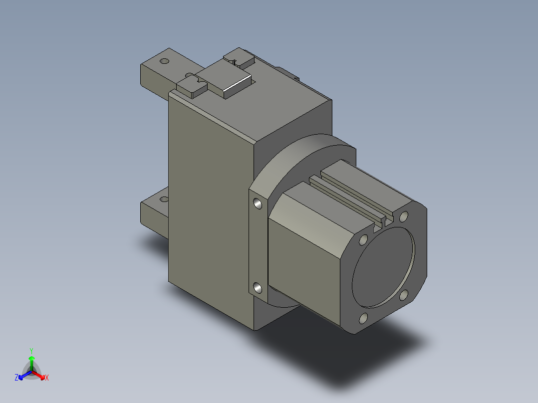 普通气爪PH01K-50正等轴测图