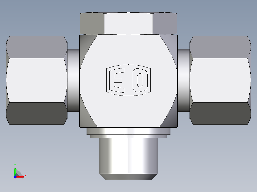 卡套式工业通用硬管接头EO_High_pressure_banjo_tee_TH10ZSRKDSCF前视图