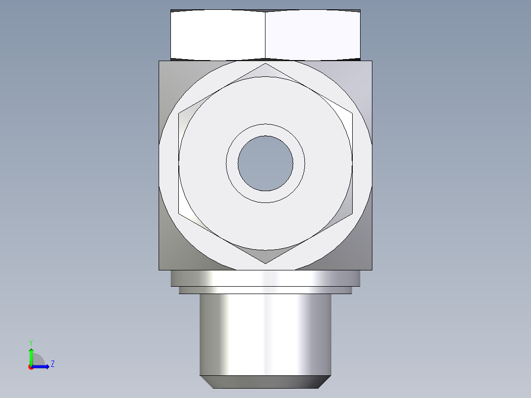 卡套式工业通用硬管接头EO_High_pressure_banjo_tee_TH10ZSRKDSCF左视图