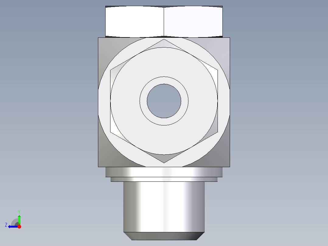 卡套式工业通用硬管接头EO_High_pressure_banjo_tee_TH10ZSRKDSCF右视图