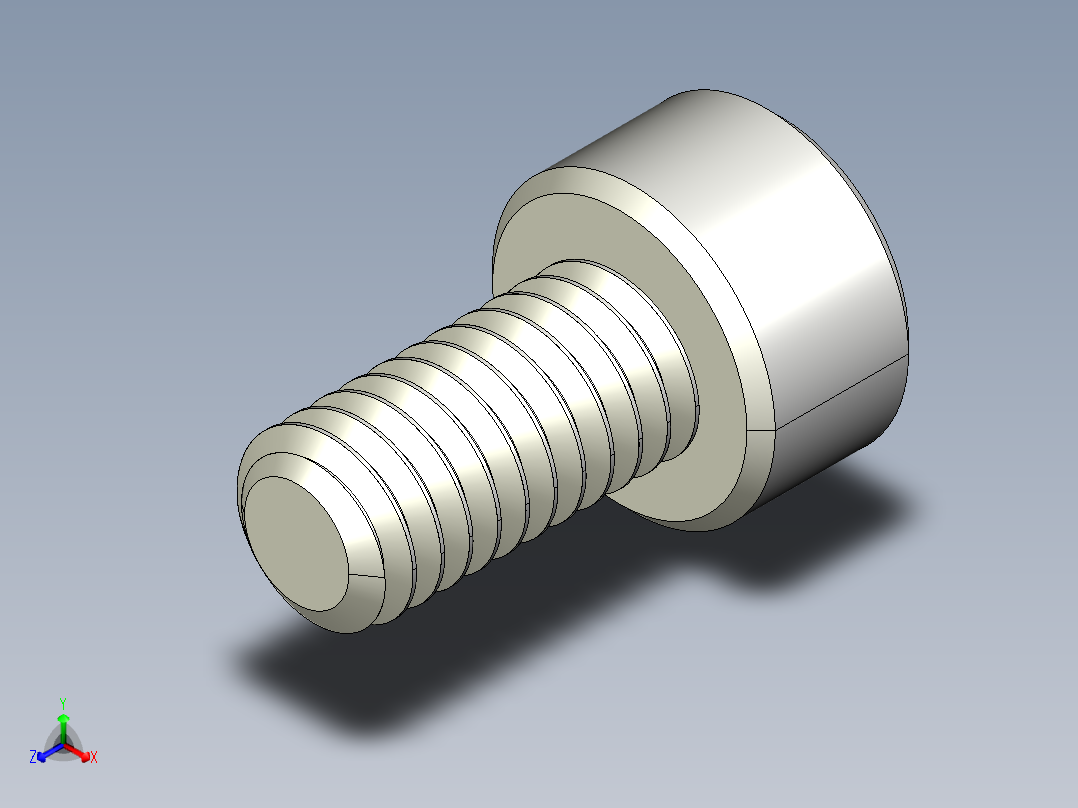 M4 x 0.7mm Thread 8mm LONG SOCKET HEAD CAP SCREW.IGS正等轴测图