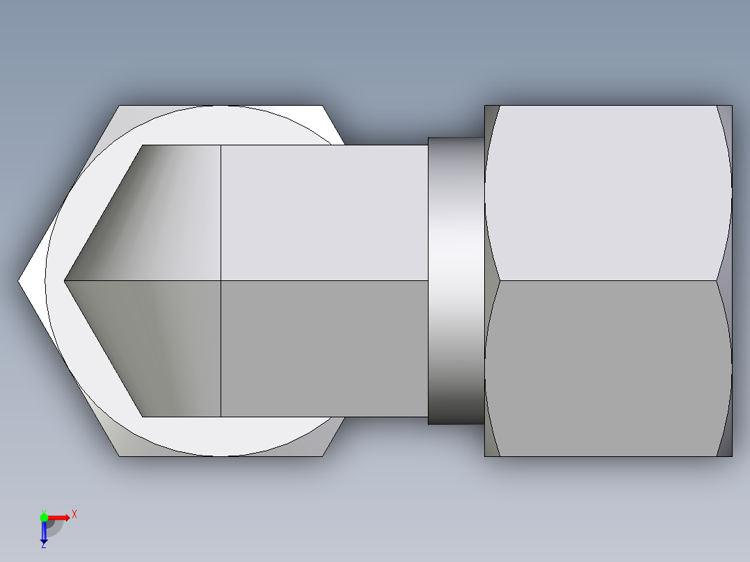 卡套式工业通用硬管接头EO_Swivel_nut_elbow_EW12L71俯视图