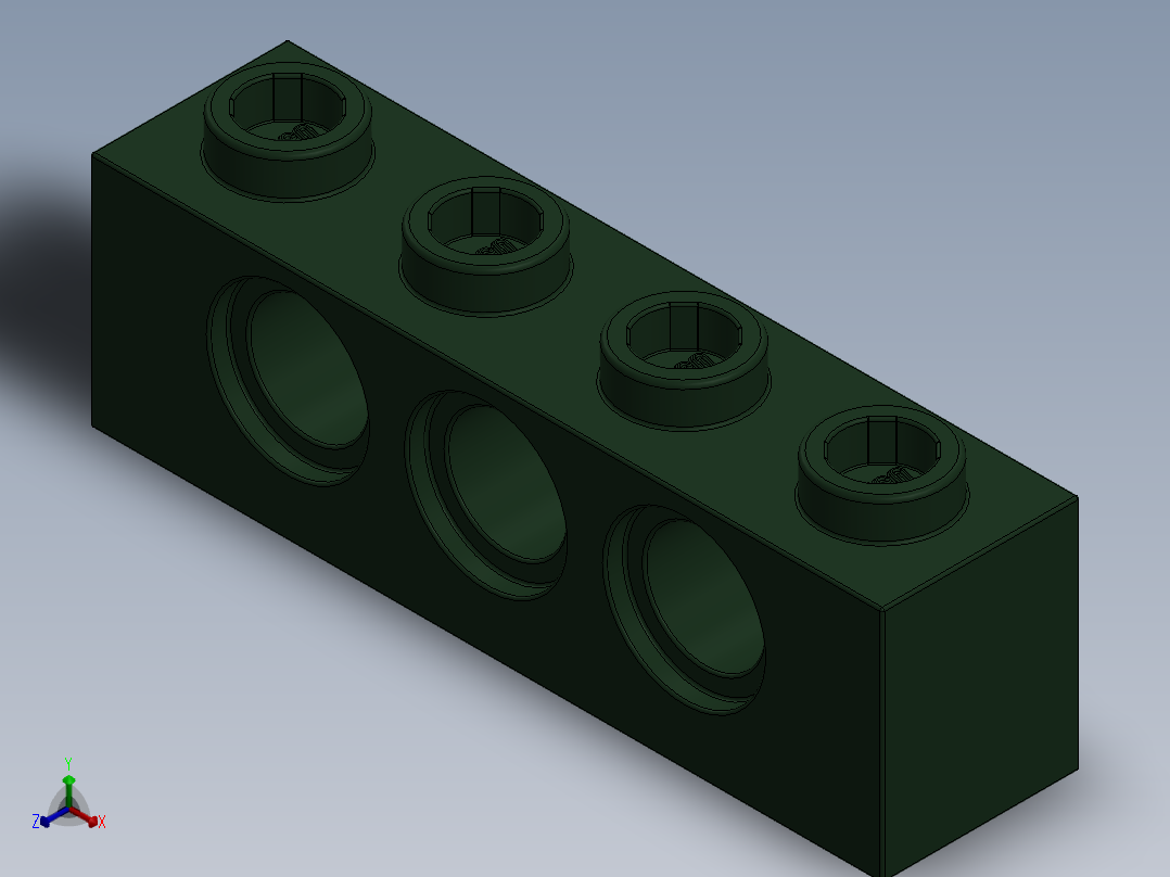 乐高机械组积木（横梁）-4260494 - 3701 Earth Green Technic Brick 1 x 4 with Holes