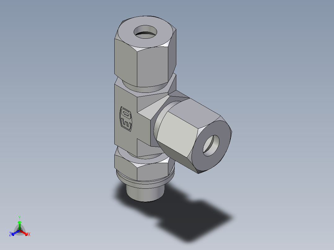 卡套式工业通用硬管接头EO_Adjustable_locknut_run_tee_LEE08SRCF