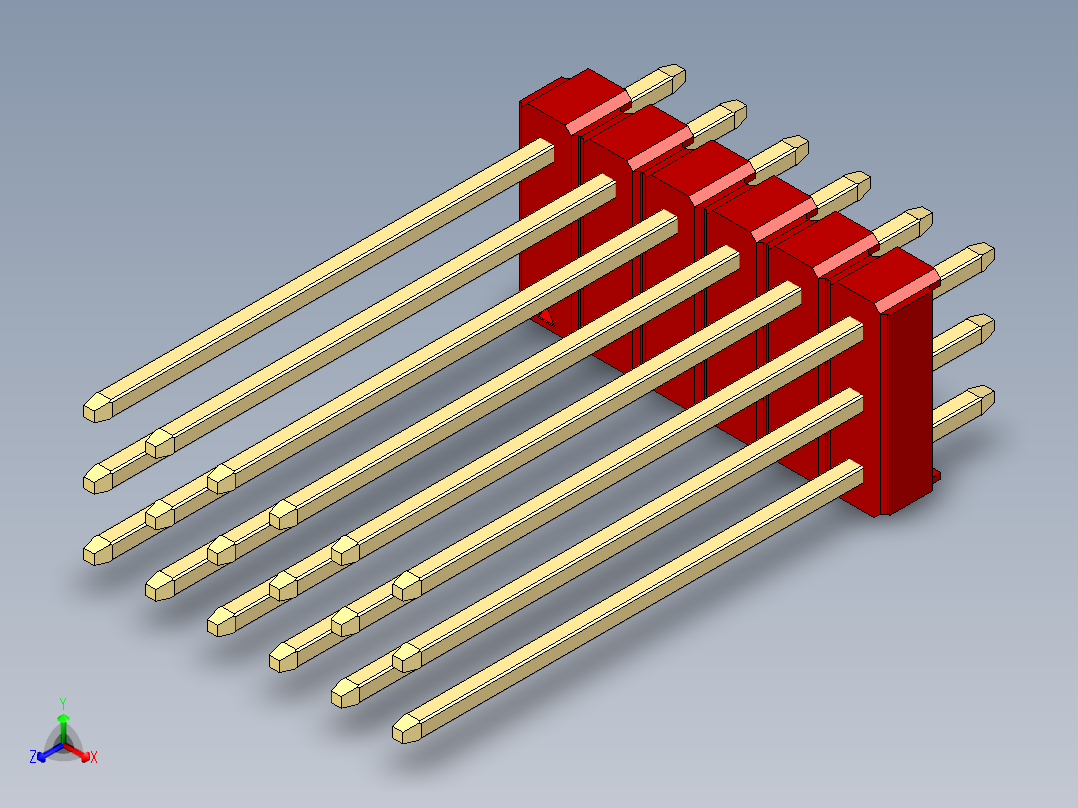 彩色公头100mil（2.54mm）系列-DS1021_red_3x06p_100mil_Type19_rev1.0