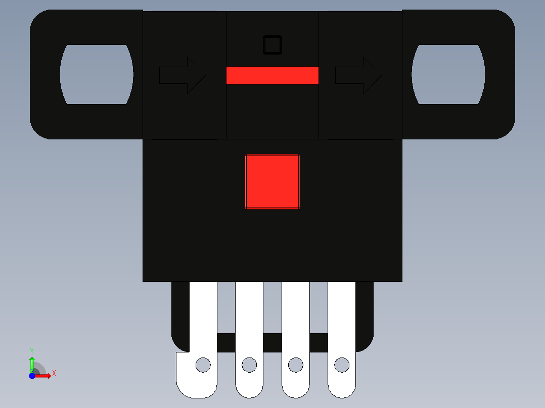 槽型光电传感器LU681_3D前视图