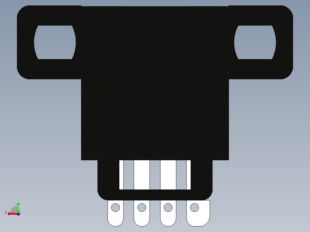 槽型光电传感器LU681_3D后视图