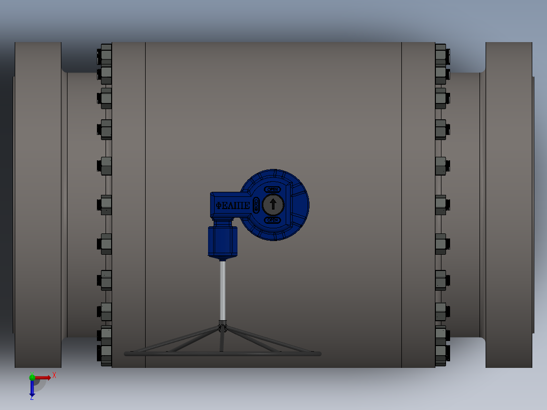 球阀22英寸俯视图