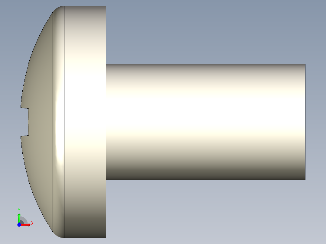螺丝 M3.5 十字盘头-M3.5 x 6 Screw head.STEP前视图