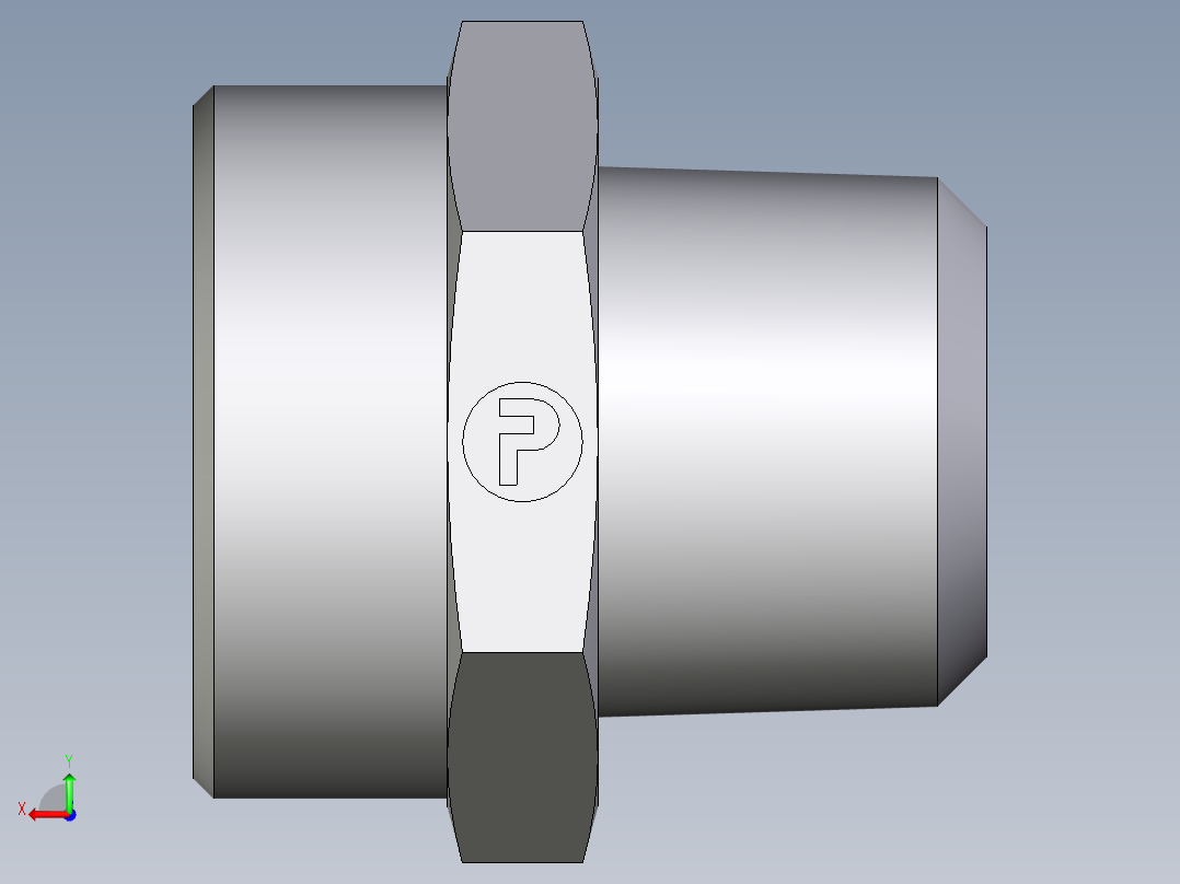 卡套式工业通用硬管接头EO_Male_Stud_connector_GE35L1NPTCFX后视图