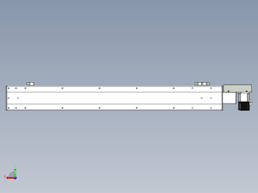 同步带滑台-半封闭B13H-L45-S900-R-P40-D3后视图