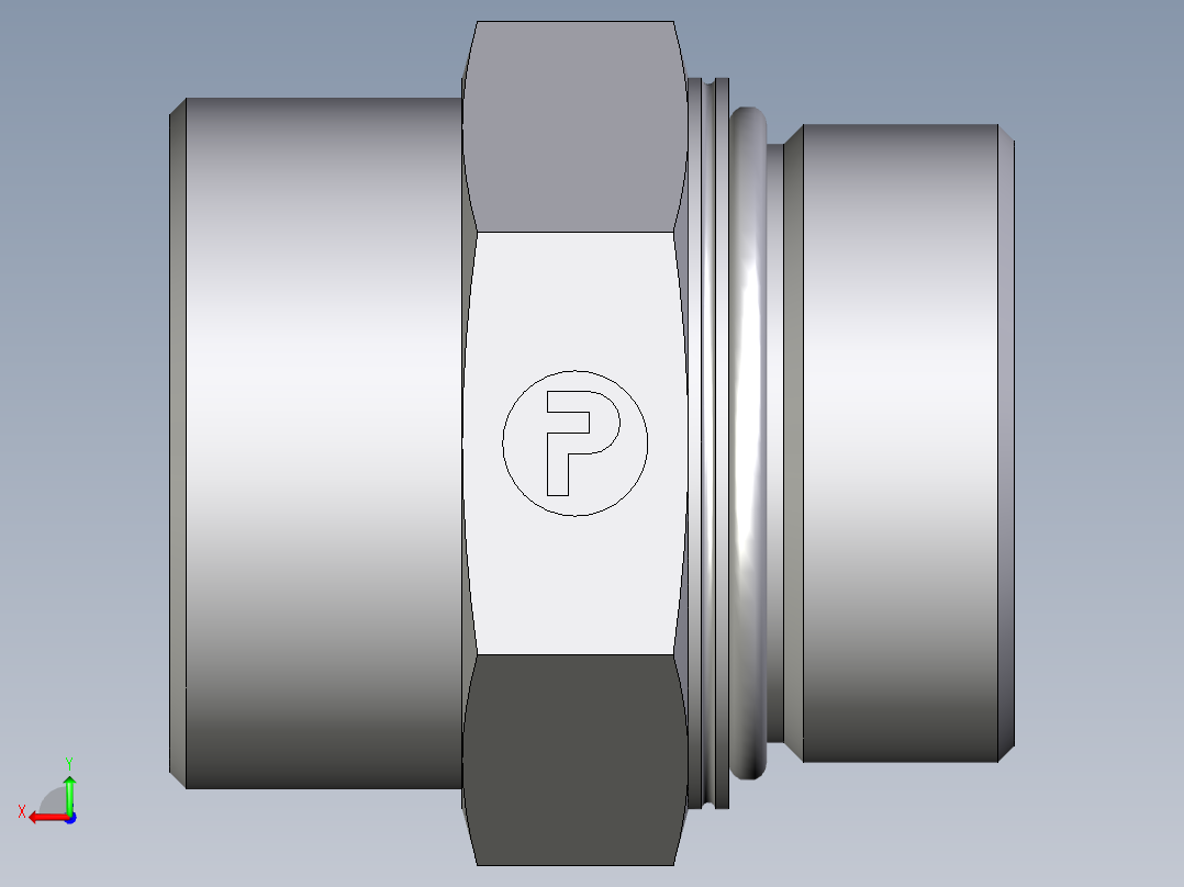 卡套式工业通用硬管接头EO_Male_Stud_connector_GEO38SMOMDCF后视图