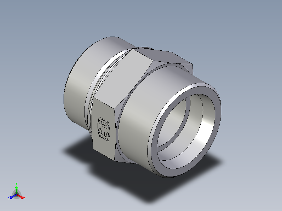 卡套式工业通用硬管接头EO_Male_Stud_connector_GEO38SMOMDCF正等轴测图