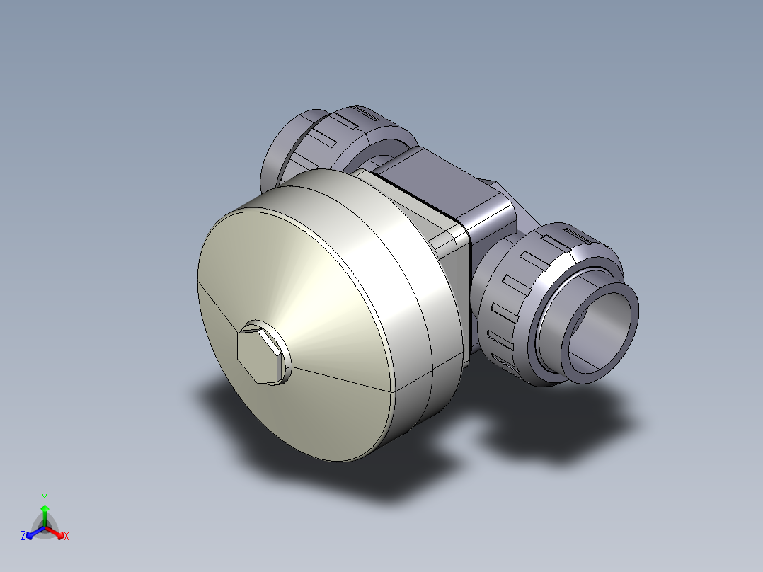 4DKMUIVCP NO-DA 气动隔膜阀、常开型双作用，女性联盟结束，公制系列PVC-U正等轴测图