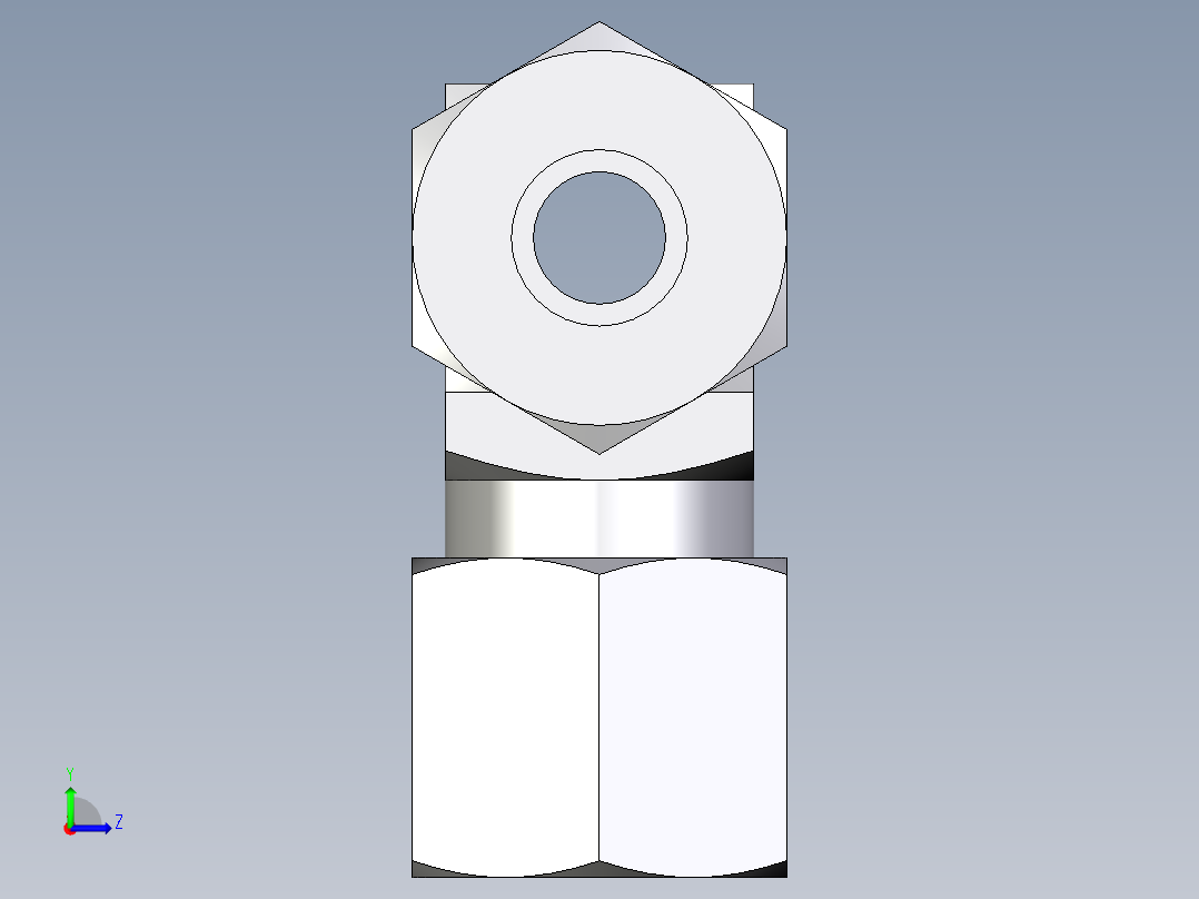 卡套式工业通用硬管接头EO_Union_tee_T08ZLCF左视图