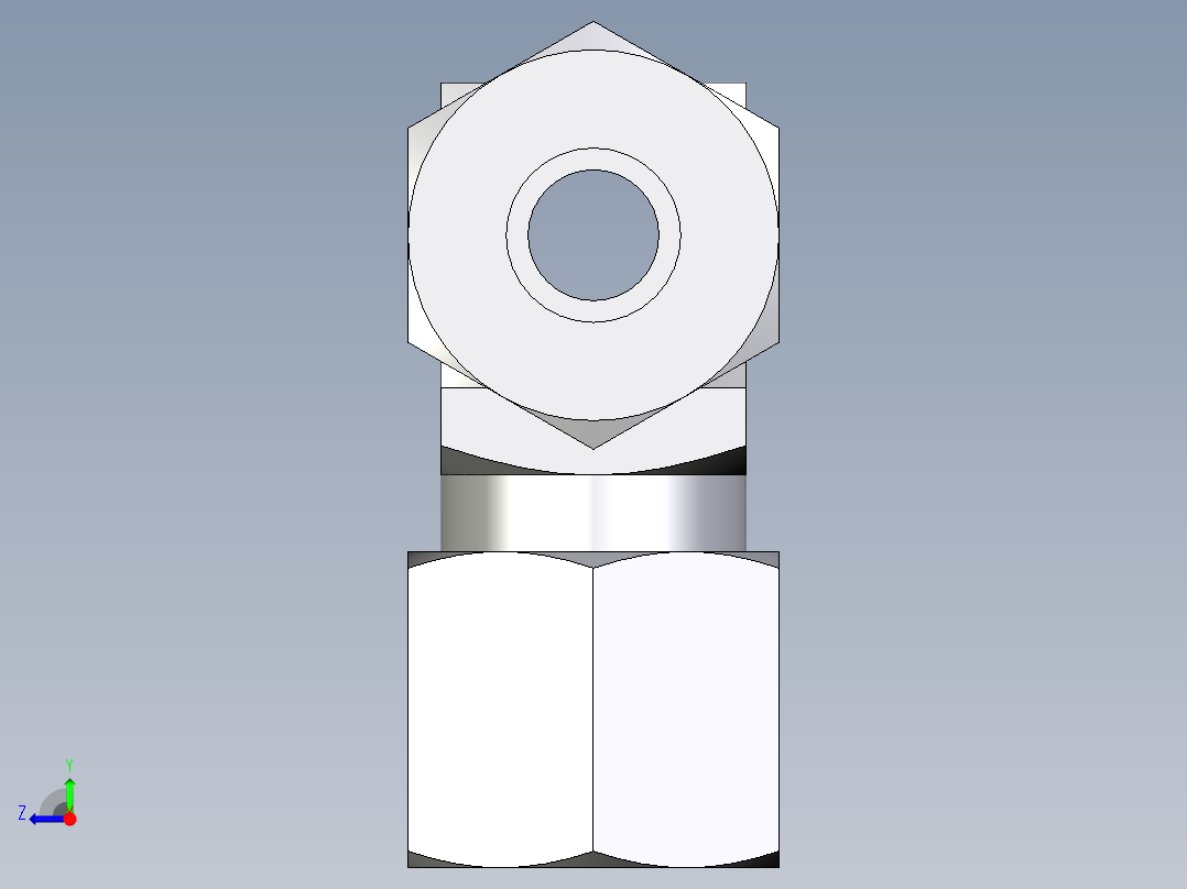 卡套式工业通用硬管接头EO_Union_tee_T08ZLCF右视图