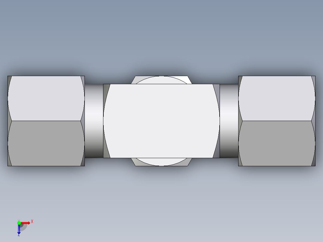 卡套式工业通用硬管接头EO_Union_tee_T08ZLCF俯视图