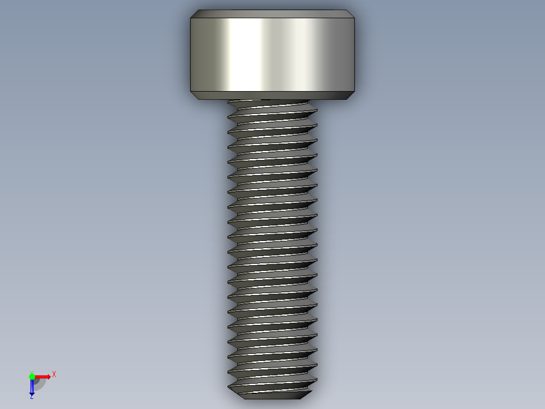 M3 x 0.5mm Thread 10mm LONG SOCKET HEAD CAP SCREW.STEP俯视图