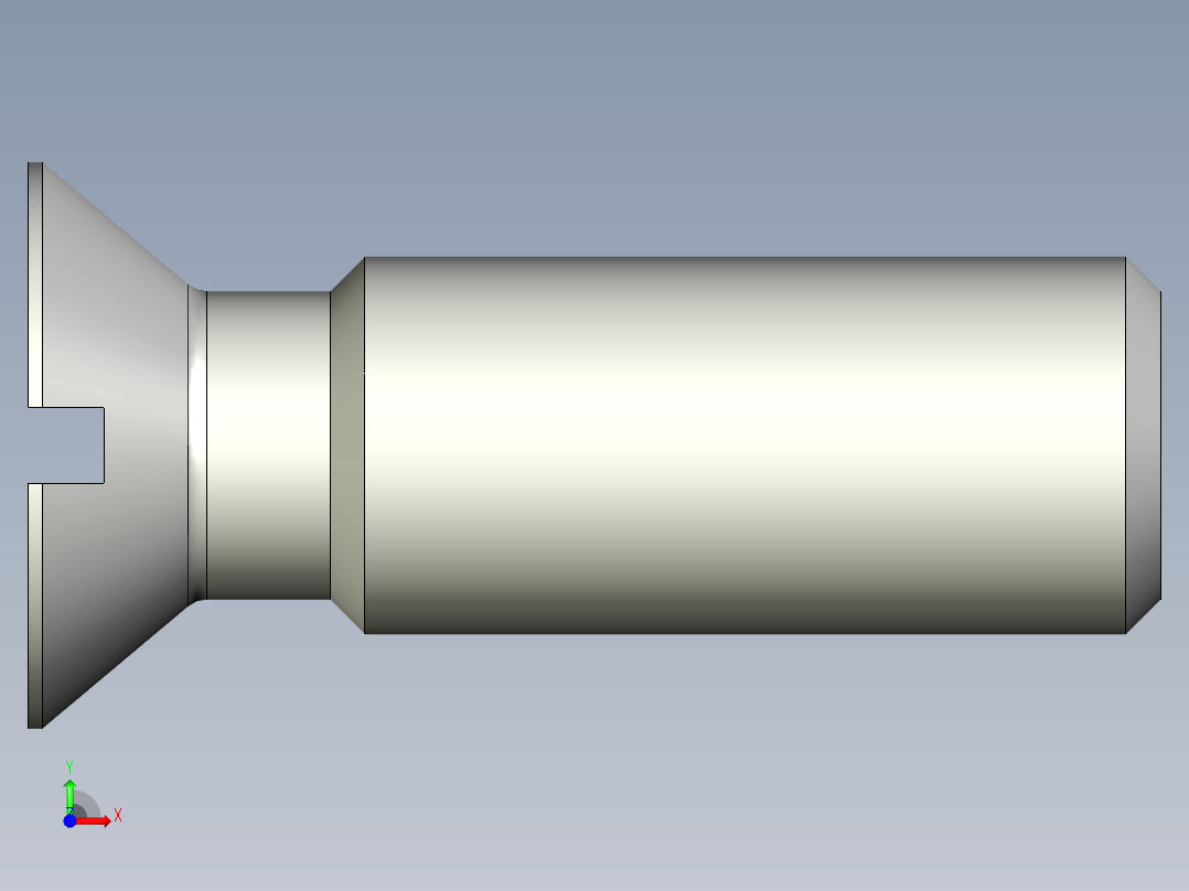 沉头螺钉-Slotted_BOLT-M10-L30_22-15-2x2-40.stp前视图