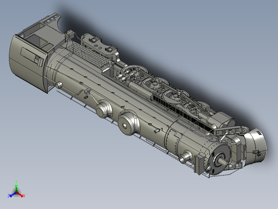 蒸汽机车正等轴测图