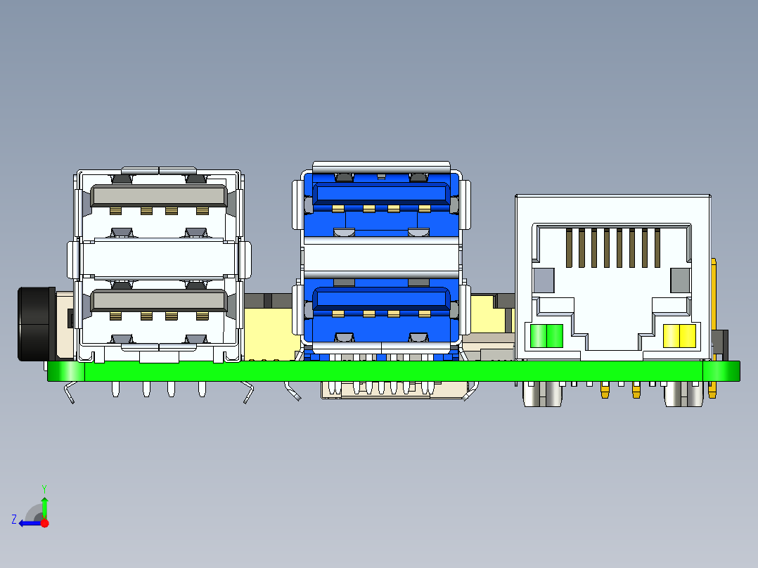 树莓派型号 3 4 +冷却右视图