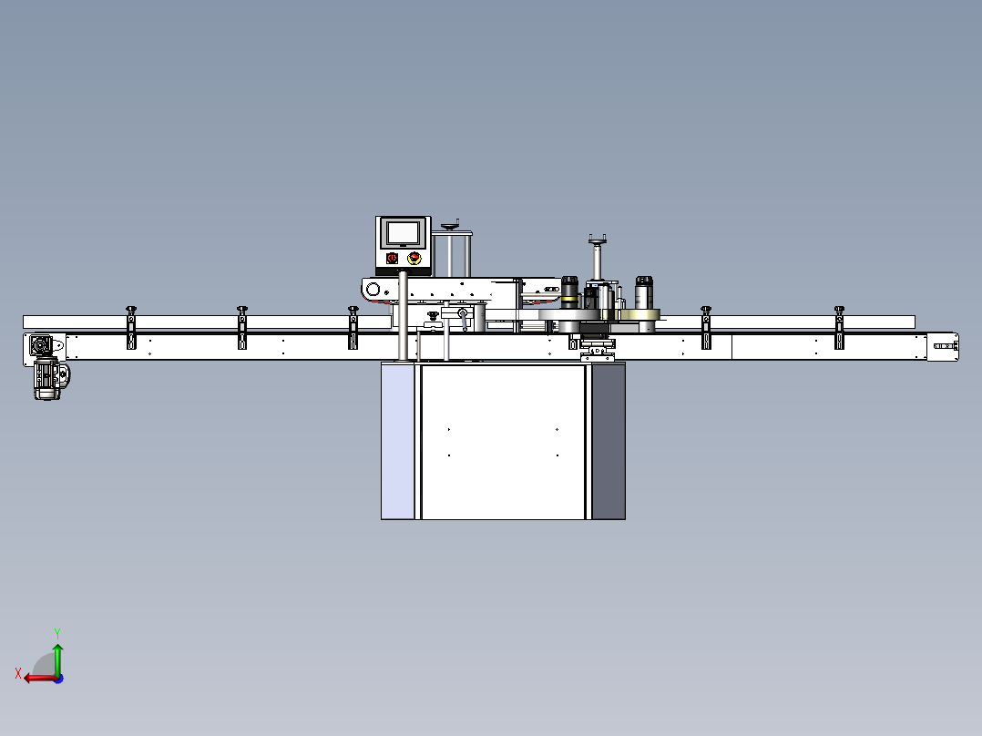 双面贴标机后视图