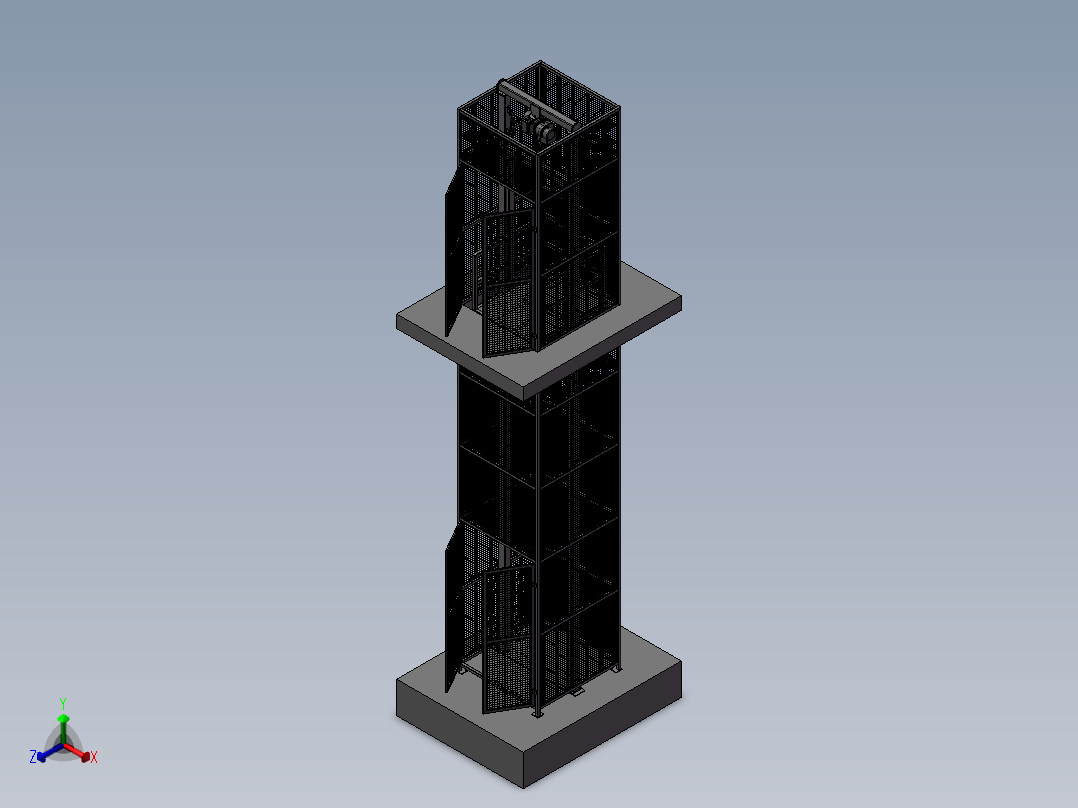 吊葫芦式电梯sw12正等轴测图